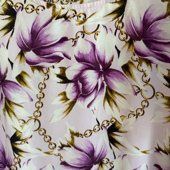 JM Collection Womens Printed Statement-Sleeve Blouse Size 2X Purple Floral - Picture 7 of 12